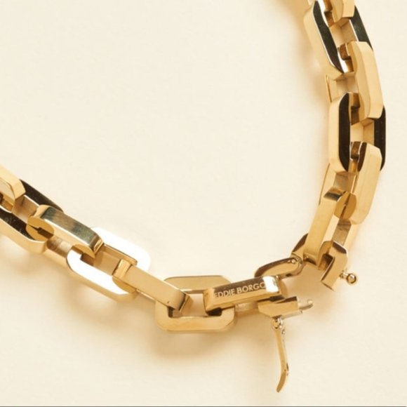 Eddie Borgo Supra Link 18” Collar Necklace Gold NEW Classic Heritage Link NWT - Picture 4 of 8